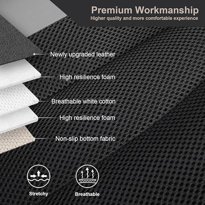 GIANT PANDA Front Car Seat Cover Custom Fit Toyota, 3D Air Mesh Car Seat Covers for Toyota Rav4 Camry Highlander Corolla Prius 2-Pack (Gray)