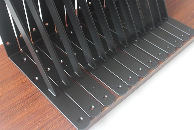 32 Pack L11 x H 8" Black Heavy Duty Shelf Brackets with Screws Metal Shelf Brackets Shelf Support Angle Brackets for Shelves L Brackets Heavy Duty Floating Shelf