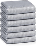 Streak Free Lint Free Microfiber Window Cleaning Cloth,Best Glass Car Shiny Wipes Mirror Shower Cleaning Cloth, Miracle Cloths for Glasses,Stainless Steel,Wine Glass Polishing Towels,Pack of 6,Grey