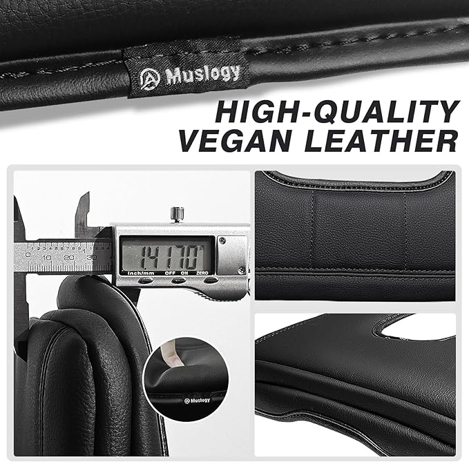 Muslogy Center Console Armrest Cover for Chevy Silverado & GMC Sierra 1500 2500 3500HD 2014-2018 Comfort Armrest Pad Arm Rest Cushion Vegan Leather Protector 1-Inch Extra Thick(Jump Seat ONLY)
