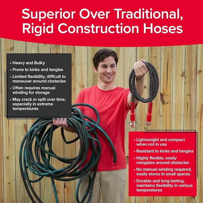 Pocket Hose Copper Head w/New Pocket Pivot Expandable Garden Hose 50 FT, AS-SEEN-ON-TV, Swivels 360°, Advanced Tri-Tex Tubing & Force Field Jacket, 3X Stronger, Lead-Free, No-Kink, Anti-Burst w/APT