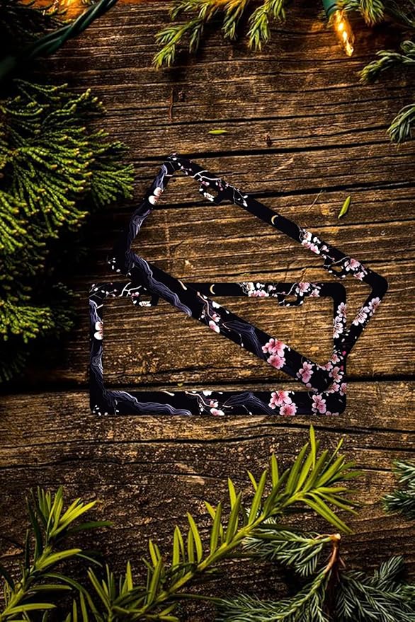 Watercolor Cherry Blossom License Plate Frames - 2 Pcs Set 2 Holes Stainless Steel Metal Auto Car Accessories Decoration License Plate Frame Cover Size 6.3" x 12.2" Fit US Vehicles for Women Men Gift