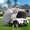 Stainless Steel Carport, Foldable Retractable Garage, Heavy Duty Mobile Carport, Semi-Automatic Outdoor Shelter, All-Weather Weatherproof RV Cover, for Parking Lot, Yard, Grey