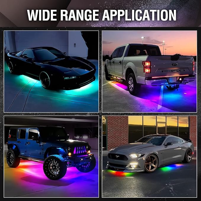 OPT7 Aura DreamColor Underglow Chasing Lights for Truck w/APP & Remote Control, Waterproof Rigid Aluminum LED Light Bar, Exterior Neon Accent Underbody RGBIC Lighting Kit, Multicolor Music Mode, 12V