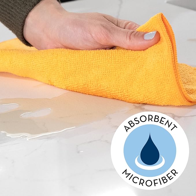S&T INC. 200 Pack Microfiber Cleaning Cloth, Bulk Towels for Home, Reusable Microfiber Towels for Cars, Cleaning Rags, Assorted, 11.5 Inches x 11.5 Inches, 200 Count