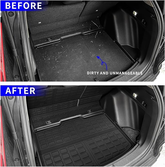 Rongtaod Cargo Mat Compatible with 2023 2024 2025 2026 Honda CRV Trunk Mat Cargo Liner TPE All Weather Back Seat Cover Protector CR-V Accessories (Fit Lower Deck,Backrest Mats+Trunk Mat)