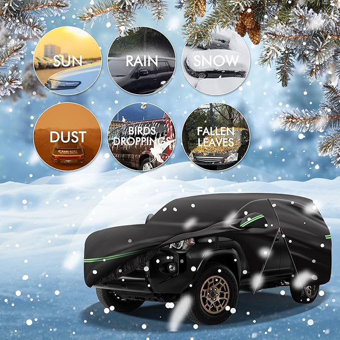 for 2002-2023 Toyota 4runner Car Cover 210D Outdoor Waterproof UV Protection, with Cotton Layer, Zipper Door, Reflective Strip, Storage Bag, for 2002-2020 2021 2022 2023 4runner
