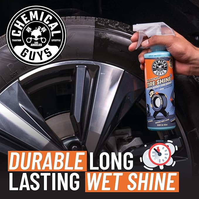 Chemical Guys Tire Kicker Sprayable Extra Glossy Tire Shine (Works on Rubber, Vinyl & Plastic) Safe for Cars, Trucks, Motorcycles, RVs & More, 16 fl oz