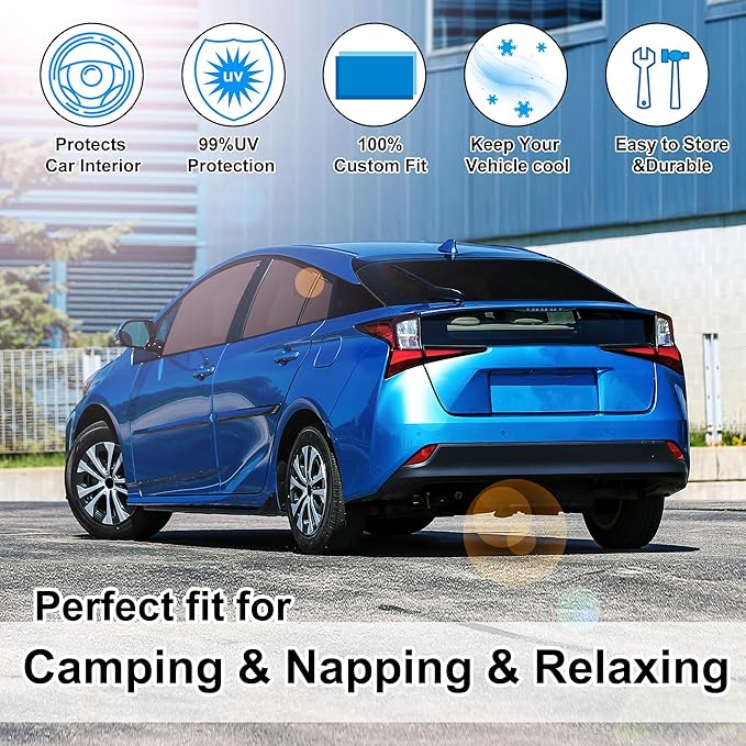 TINGLU Window Shades for Toyota Prius Hatchback 2016-2022 (NOT for Prius C or Prius V) Accessories Car Side Full Windows Rear Triangular Windshield Sun Shade Sun UV Rays Privacy Protection 6PCS