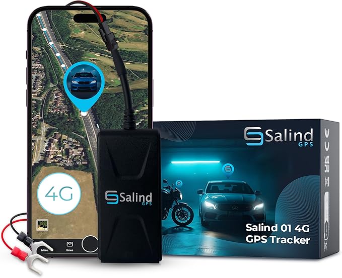 Salind 01 4G GPS Real-Time Tracker to Vehicle Battery (9-75V) - GPS Car Tracker Device with App Notification & Multiple Alerts - Vehicle Security for Car, Motorcycles, Vans - Subscription Required
