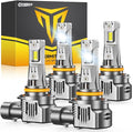 FAHREN 9005 9006 LED Bulbs Combo, 90,000LM 10X Ultra-Bright HB3 HB4 Bulbs,6500K Cool-White, 99% CANBUS Compatibility, Plug and Play, IP68 Waterproof fog bulbs, Pack of 4