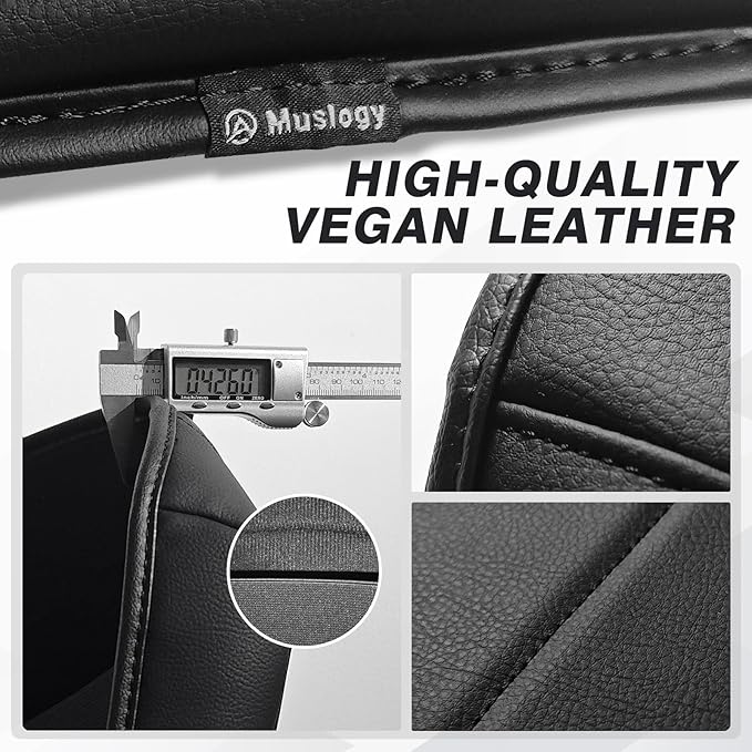 Muslogy Center Console Armrest Cover Compatible with Dodge Ram1500/2500/3500 2013-2018 Comfort Armrest Pad Arm Rest Cushion Vegan Leather Protector Regular Thick(Bucket Seat ONLY)