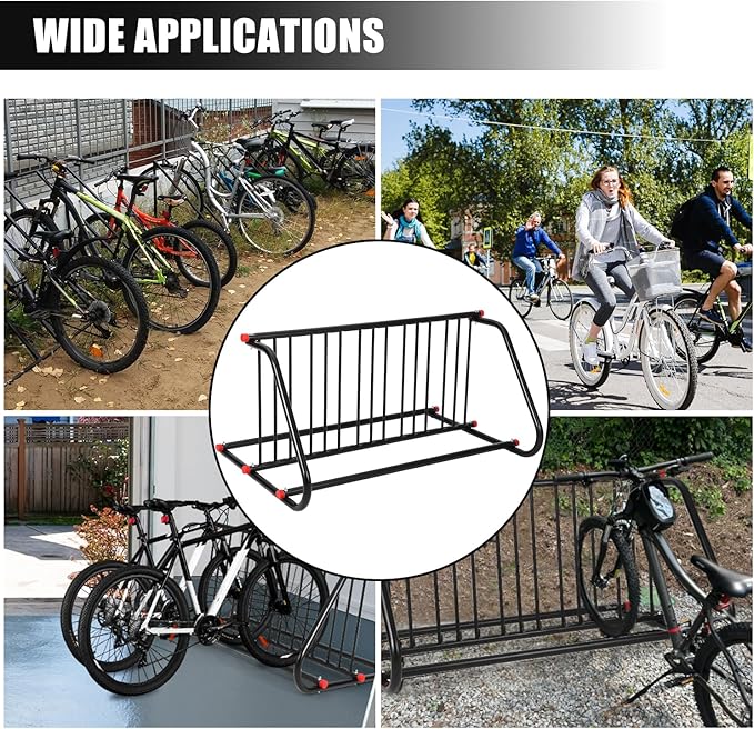 Commercial Grid Bike Rack for 10 Bikes - Heavy Duty Metal Bike Stand Floor, Outdoor Bicycle Parking Rack for Garage, Retail, School, Backyard, Bike Shop (Double Side)