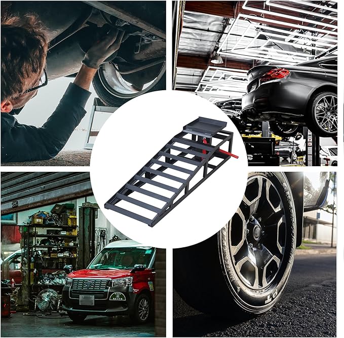 Hydraulic Car Ramps 11000lbs Low Profile Car Lift Service Ramps Truck Trailer Garage,Height Vehicle 2-PCS Black