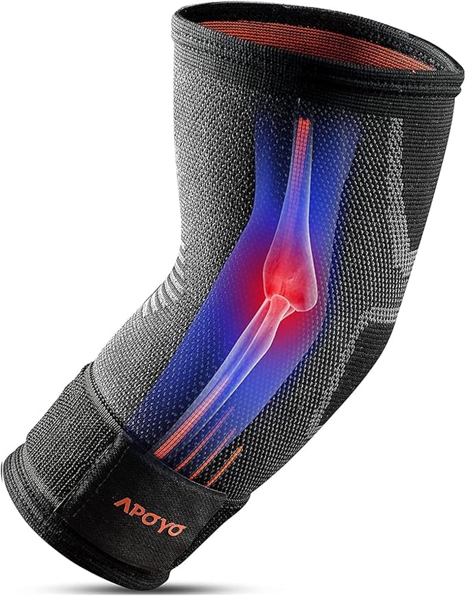 APOYO Elbow Brace for Tendonitis and Tennis Elbow, Compression Sleeve for Arthritis, Workouts, Reduce Joint Pain During Fitness Activity (XX-Large)