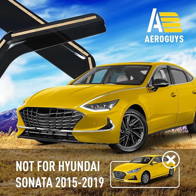 Extra Durable Window Deflectors in-Channel Window Visors Rain Guards Fit for Hyundai Sonata 2020-2025, Sun Visors, Wind Vent for Shades, Exterior Car Accessories - 4pcs. AG0802