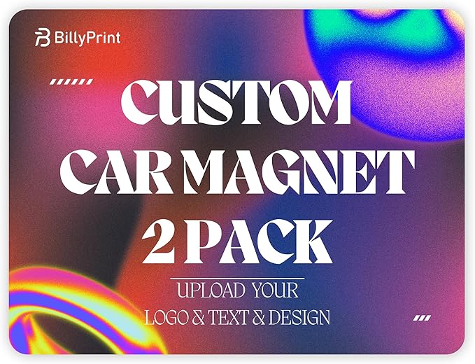 Custom Car Magnet for Business 2 Pack | Personalized Logo, Text, and Image Reflective Magnetic Signs for Vehicles | Effective Advertising Signs | Various Size | Weather-Resistant - 24x48in