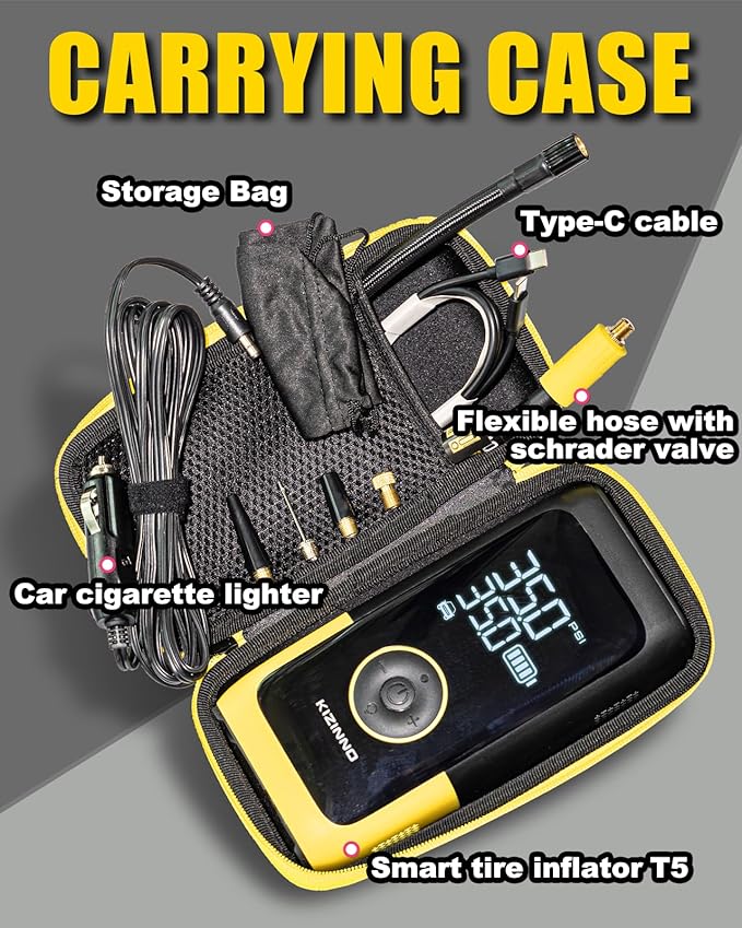 Tire Inflator Portable Air Compressor, Ultra Fast Dual-Cylinder Air Pump for [Pickup Truck & Large Car Tires] with Fine-Tune Mode, Pressure Gauge, 12000mAh&45W Fast Charge fits MPV, SUV, Cars, Motor