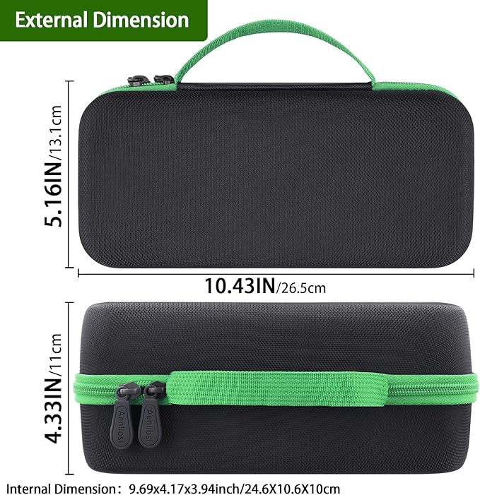 Aenllosi for HULKMAN Alpha85/Alpha85S/Alpha Pro Jump Starter Hard Carrying Case, Black+Green (Case Only)