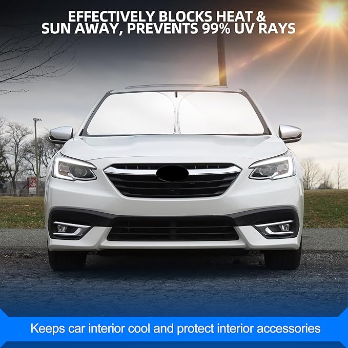 Windshield Sun Shade for S-ubaru Legacy 2020-2025 Foldable Sunshade Custom Fit Front Window Car Interior Accessories Protector Blocks UV Rays