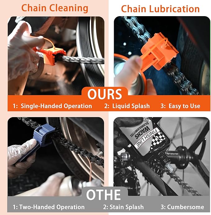 Bluebark Motorcycle Chain Cleaning Kit & Bike Chain Cleanse, (Only Suitable for Sizes 428, 520, 525, 530) Chain Brush & Oiler for Motorcycles and Bicycles (Cleaner Not Included)