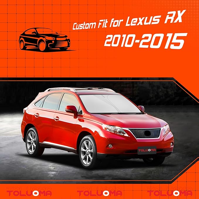 Custom Fit Windshield Sun Shade for Le-xus RX 2010-2015 - Full Coverage, 210T Reflective Fabric, Double-Layer Design - Blocks 99% UV Rays, Keeps Car Cool, Easy to Install and Store