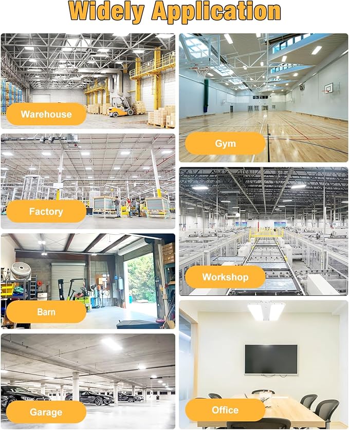 400W LED Linear High Bay Light, 60000LM Linear High Bay Shop Light Commercial 120-277V, 5000K for Warehouse, Garage Factory, UL Listed, 5 Years Warranty