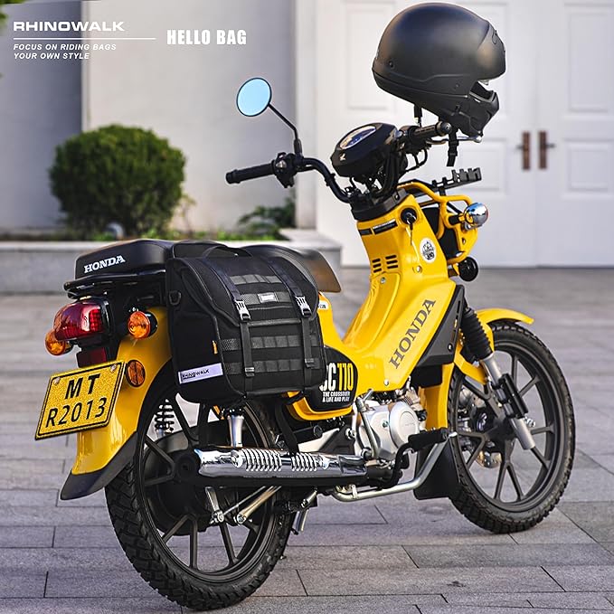 Rhinowalk 13L Waterproof Motorcycle Saddlebags, 26L Total Capacity, Quick Release, Black, 1 Pack