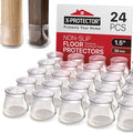 X-Protector Silicone Chair Leg Floor Protectors with Non-Slip Furniture Pads - 24 PCS 1.3" - 2" - Anti-Slip Chair Leg Covers - Non-Skid Furniture Leg Caps - Furniture Pads for Hardwood Floors!