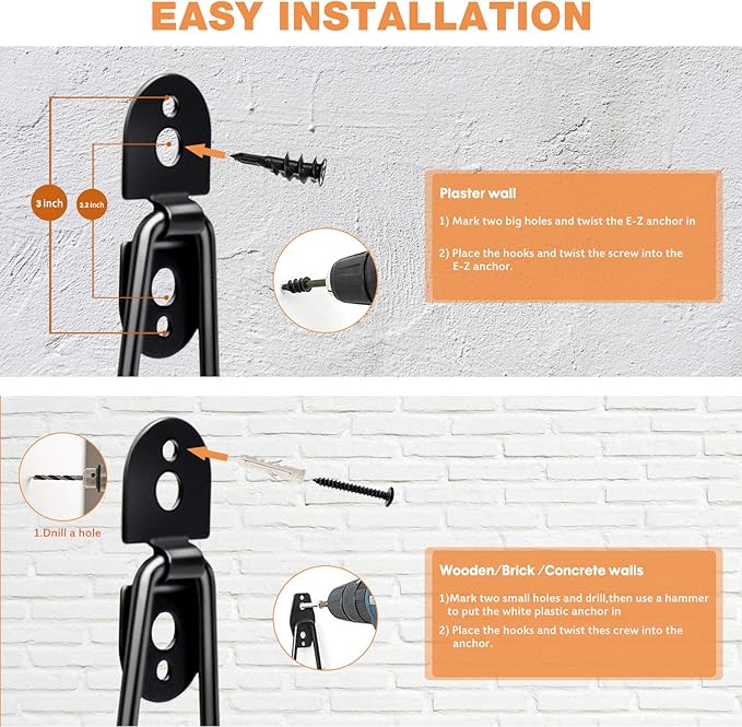 Garage Hooks Heavy Duty - 11 Inch Large Wall Mount Storage Hanger, 4 Pack Long Hook Garage Organizer for Hanging Tool, Chairs, Hoses, Ladder, Bulk Items, Ropes, etc.