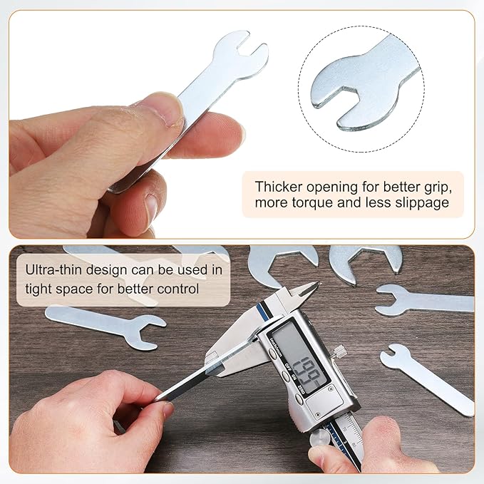 HARFINGTON 10pcs Small Wrench 5x66x1.5mm Metric U-Shaped Single Open Ended Spanner Super Thin Flat Head Galvanizing Wrench for Automotive Repair Furniture Assembly