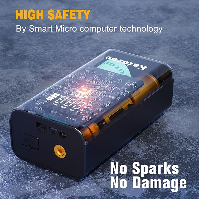 Jump Starter with Air Compressor, 5000A Portable Car Battery Jump Starter (9.0L Gas/7.0L Diesel), 150PSI Tire Inflator 12V Battery Jumper Starter Portable with Jumper Cables, LED Light (Q7-5000A)