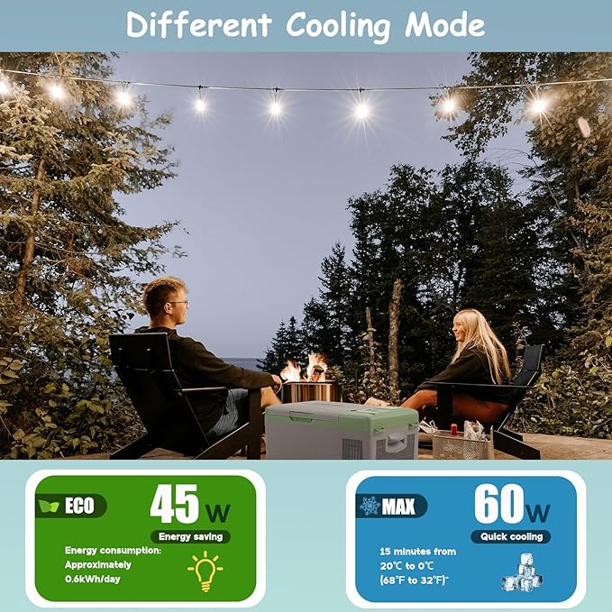 Alpicool Y15E Portable Fridge 12 Volt Car Refrigerator 17 Quart Freezer for Fishing, Camping, RV, Truck, Boat-12/24V DC