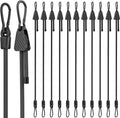 Bungee Cords with Hooks, 48 Inch Adjustable Elastic Bungee Cords with Carabiner Hooks, Easy to Adjust Bungee Rope UV Resistant for Truck Bed, SUV Trunk, Car, Bike Rack, Trash Can, Moving, Plants