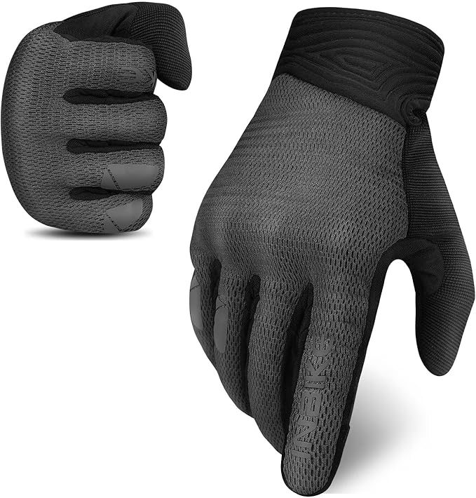 INBIKE Breathable Mesh Motorcycle Gloves for Men/Women, Shell Protection, Reflective, TPR Palm Sliders, Touchscreen Motorbike Gloves for ATV BMX MTB Riding