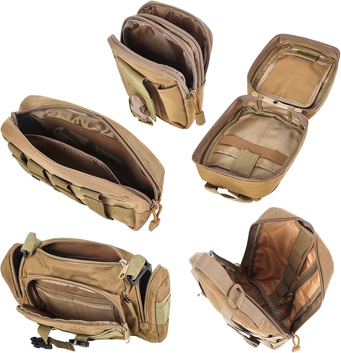 Universal Tactical Seat Back Organizer Vehicle Molle Panel Organizer Storage Bag with 5 Detachable Molle Pouch for All Vehicel Such as Jeep,Truck,SUV, Car, Ford,Chevy etc
