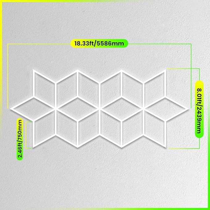 GOSLARLIT LED Garage Light Hexagon, Hexagram Shop Detailing Lights, 6500K Daylight White, Linkable Plug-in Ceiling Light for Garage Workshop Basement Gym Warehouse