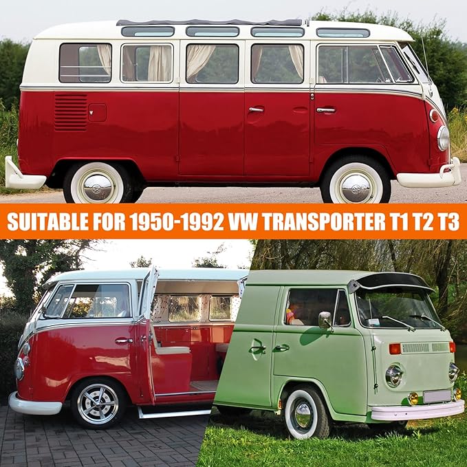 Car Cover Waterproof All Weather Compatible with 1950-1992 VW Bus T1 T2 T3, Volkswagen Vanagon Full Car Cover with Door Zipper, Windproof Strap, Storage Bag