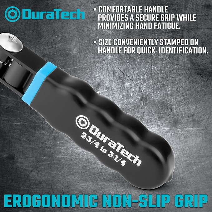 DURATECH Small Swivel Oil Filter Wrench，5 Gear Adjustment Oil Filter Removal Tool Fits Filters 2-3/4" to 3-1/4", Perfect for Car Repair Tools