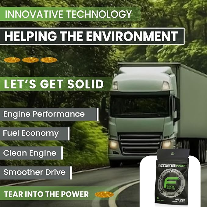 Ferox Fuel Catalyst for Trucks | Heavy-Duty Fuel Treatment for Diesel & Gas | Optimize Power, Reduce Waste | Treats Large Tanks | 1 Tab = 50 GAL | Works in All Engines