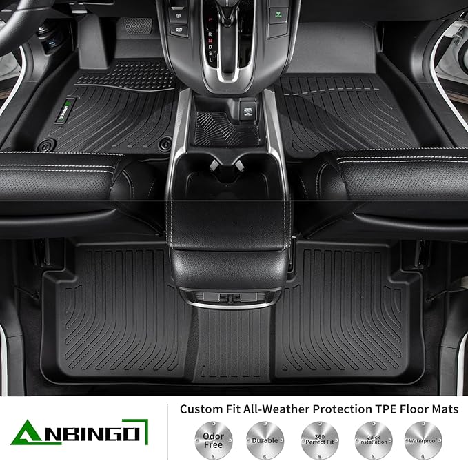 ANBINGO®Floor Mats Fit for Hyundai Santa Fe 2021-2023 Gas Only All Weather Mats for 2022 Santa Fe TPE Car Mat Rugs for Santa Fe Rubber Trunk Carpet for Santa Fe Automotive Accessories