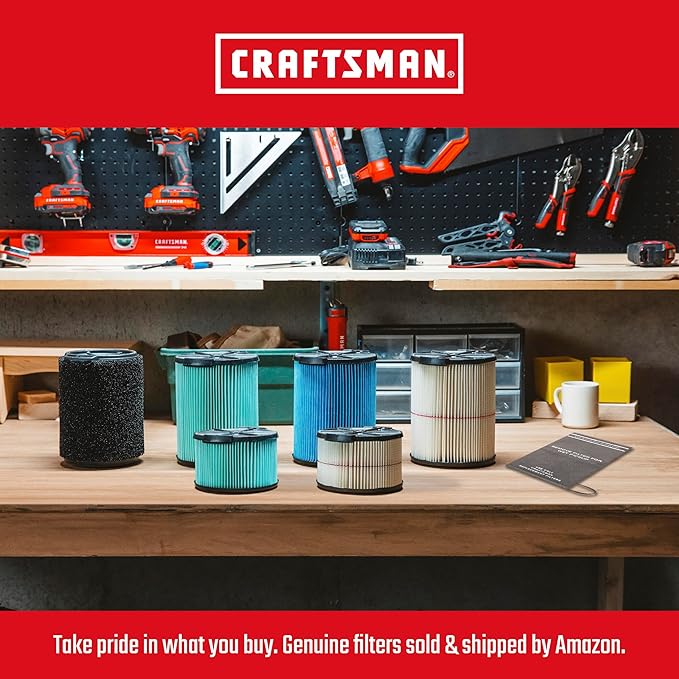 CRAFTSMAN CMXEVBE18690 9 Gallon 4.25 Peak HP Wet Dry Vac, Portable Shop Vacuum Wet and Dry with Filter, Dust Bag, Dusting Brush, Hose and Attachments for Home, Garage and Automotive Cleaning