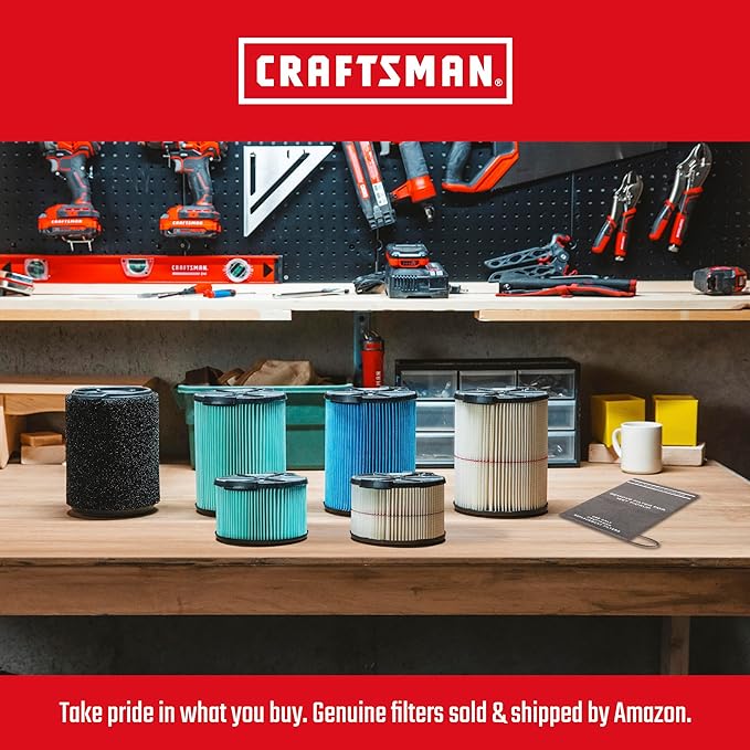 CRAFTSMAN CMXEVBE17590 9 Gallon 4.25 Peak HP Wet Dry Vac, Portable Shop Vacuum Wet and Dry with Filter, Dust Bag, Hose and Attachments for Home, Garage and Automotive Cleaning