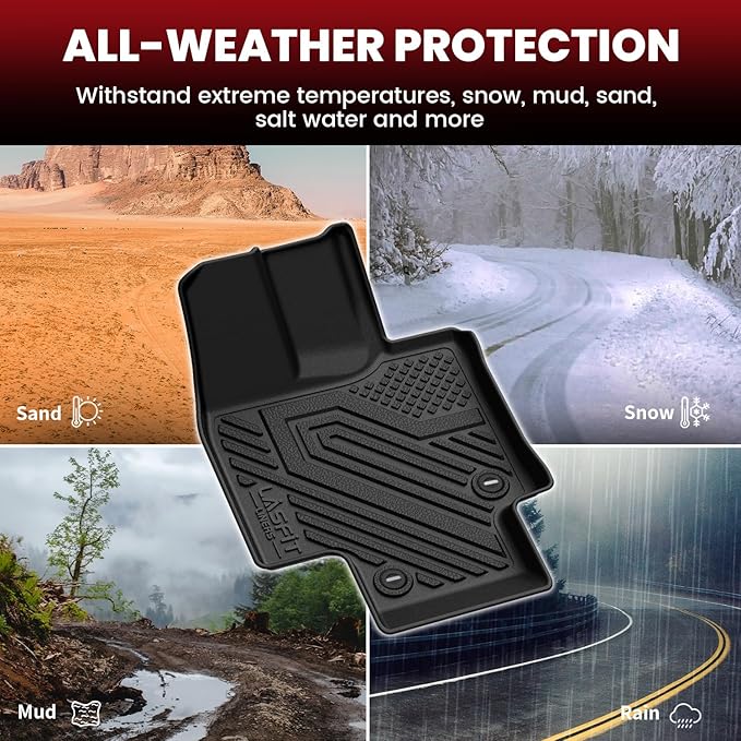 LASFIT Floor Mats & Cargo Mat for Toyota Highlander 2020-2025 (Fit Hybrid, 7&8Seats), All Weather Fit TPE Floor Liners, 3 Rows & Cargo Liner Back Seat Cover for Highlander car mats(Not Subwoofer)