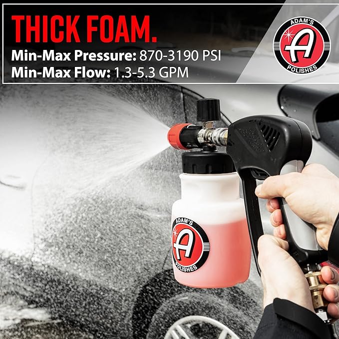 Adam's Polishes Premium Foam Cannon - Custom Snow Foam Cannon Soap Sprayer for Car Wash | Sprayer Cannister for Pressure Washer