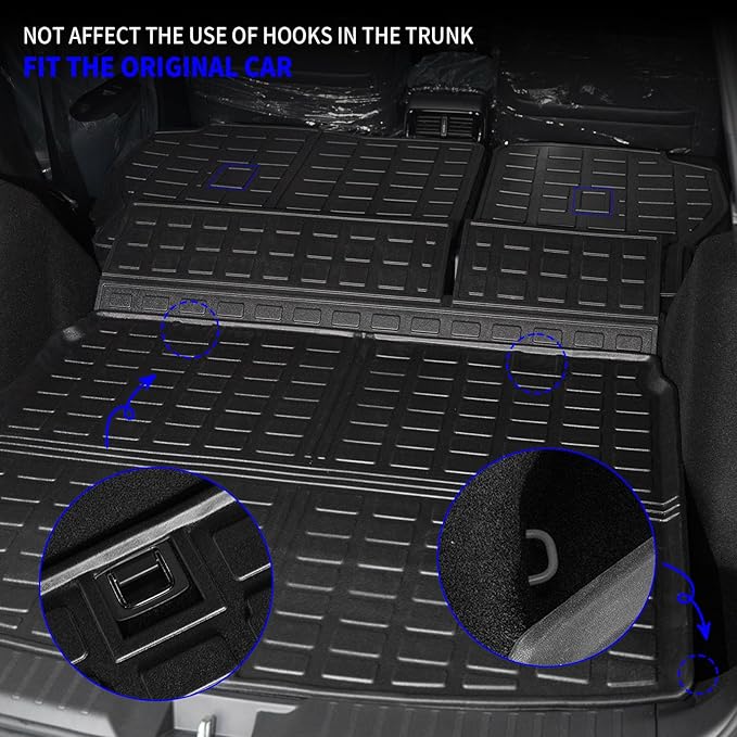 Rongtaod Cargo Mat Compatible with 2023 2024 2025 2026 Honda CRV (Include Hybrid) Cargo Liner Trunk Mat Back Seat Cover Protector Honda CR-V Accessories (Fit Upper Deck, Trunk Mat+Backrest Mats)