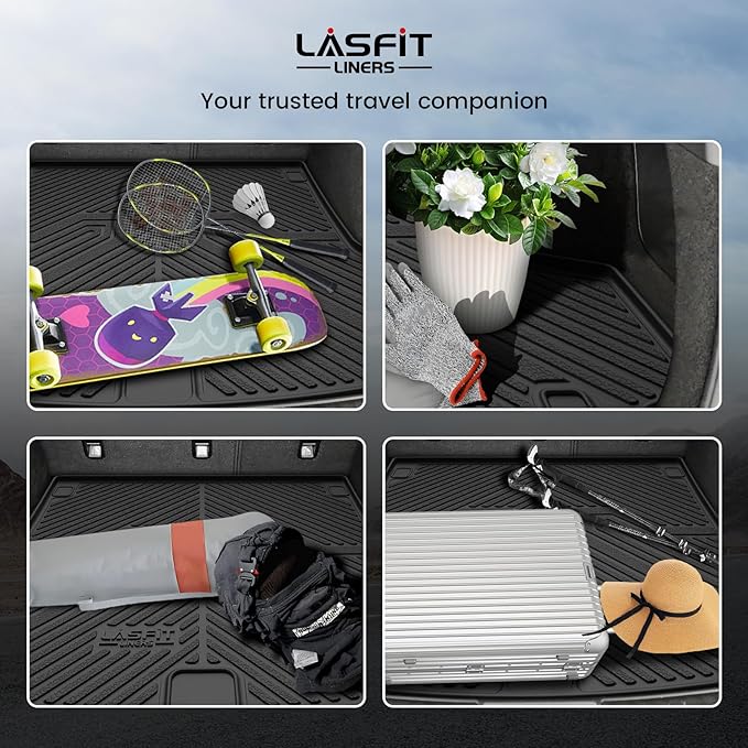 LASFIT Trunk Mat for Acura RDX 2025 2024 2023 2022 2021 2020 2019, All Weather TPE Cargo Mats Custom Fit Cargo Liner Front & Rear Trunk Liner, Black, Easy to Clean