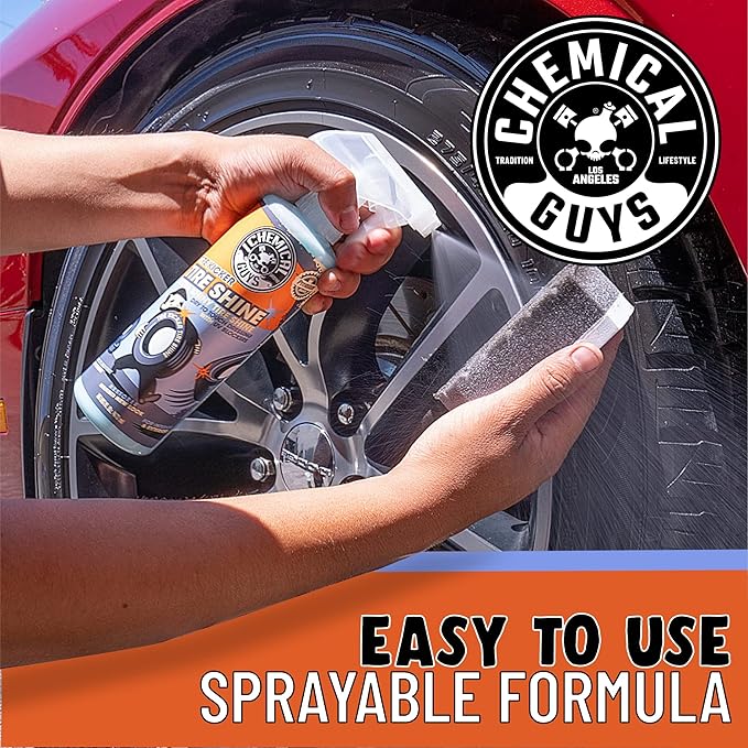 Chemical Guys Tire Kicker Sprayable Extra Glossy Tire Shine (Works on Rubber, Vinyl & Plastic) Safe for Cars, Trucks, Motorcycles, RVs & More, 128 fl oz (1 Gallon)