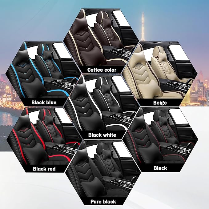 Car Seat Covers for Chrysler Pacifica 2004-2025, Stylish Sport Seat Cover, Premium Nappa Leather Car Seat Cover. Automobile Seat Covers Sets.(Luxury 5 Seats/Coffee Color)