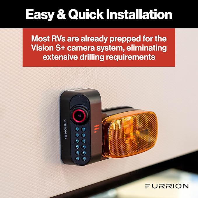 Furrion Vision S+ RV Backup Camera/Observation System with 5" Monitor, Left/Right Side Cameras, Rear Sharkfin, Infrared Night Vision, Live Streaming, Wide Viewing Angle - FOS5HTAEN